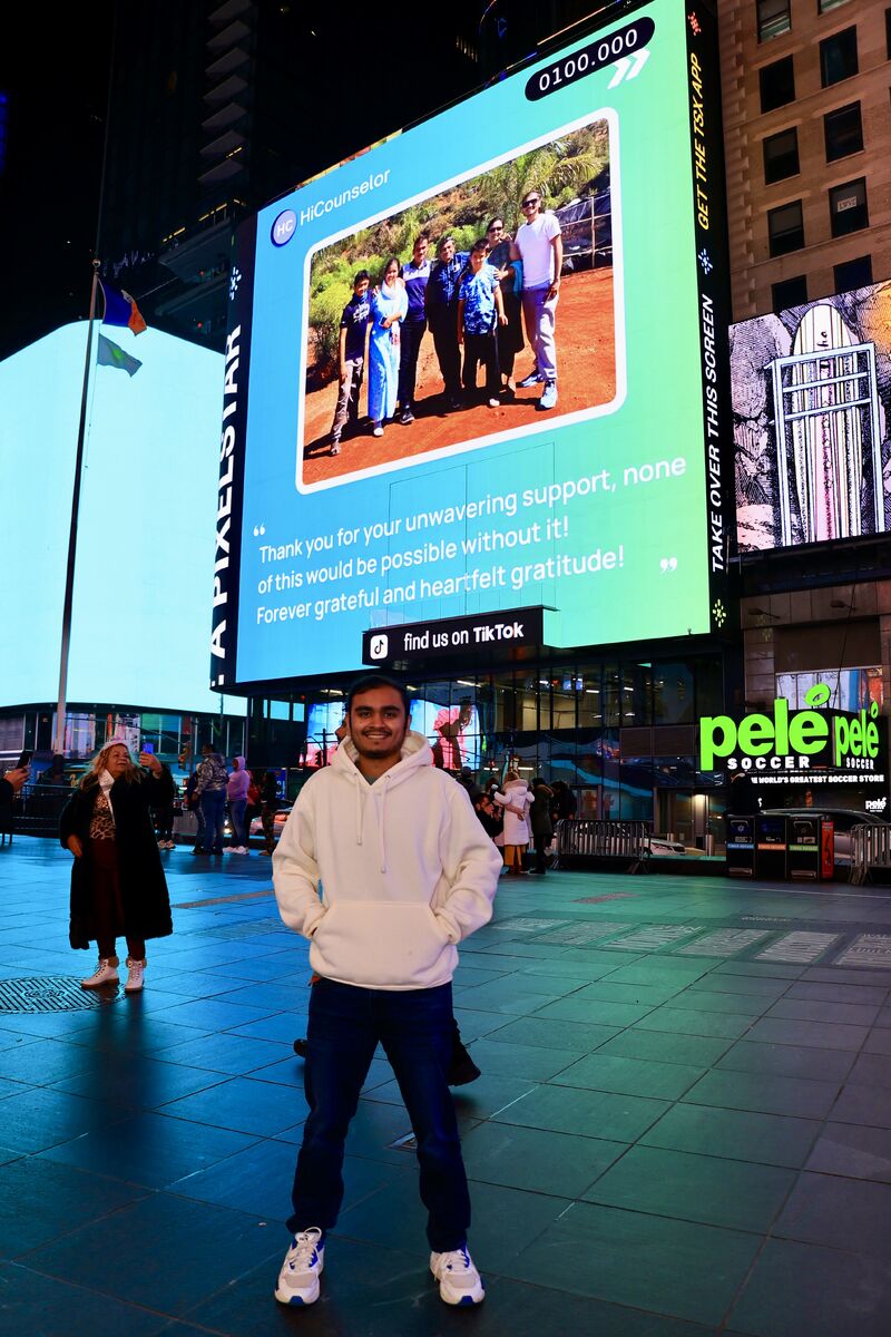 Chirag Khachane featured in Times Square
